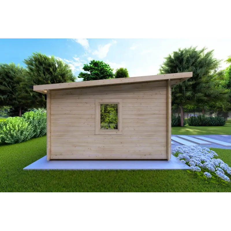 Gartenhaus Holz mit Pultdach GLORIA 5.2x4.2, 44mm, linke Seite
