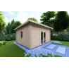 Gartenhaus Holz mit Pultdach GLORIA 5.2x4.2, 44mm, Frontansicht linke Seite