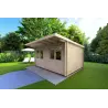 Gartenhaus Holz SIBILLA 4.5x3.5, 44mm, Frontansicht rechte Seite