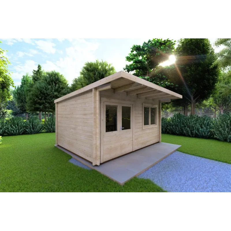 Gartenhaus Holz SIBILLA 4.5x3.5, 44mm, linke Seite