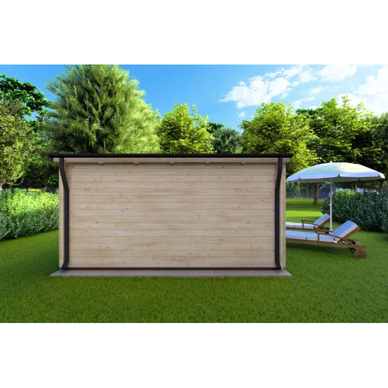 Gartenhaus Holz SIBILLA 4.5x3.5, 44mm, Rückansicht