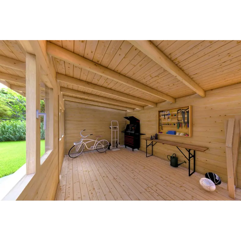 Gartenhaus Holz SIBILLA 4.5x3.5, 44mm, Innenansicht