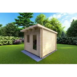 Gartenhaus Holz SOLA 3x3, 44mm, Frontansicht rechte Seite