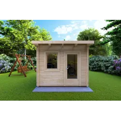 Gartenhaus Holz SOLA 3x3, 44mm, Frontansicht