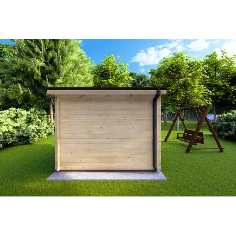 Gartenhaus Holz SOLA 3x3, 44mm, Rückansicht