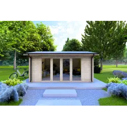 Gartenhaus Holz JESSICA 5x4, 44mm, Frontansicht