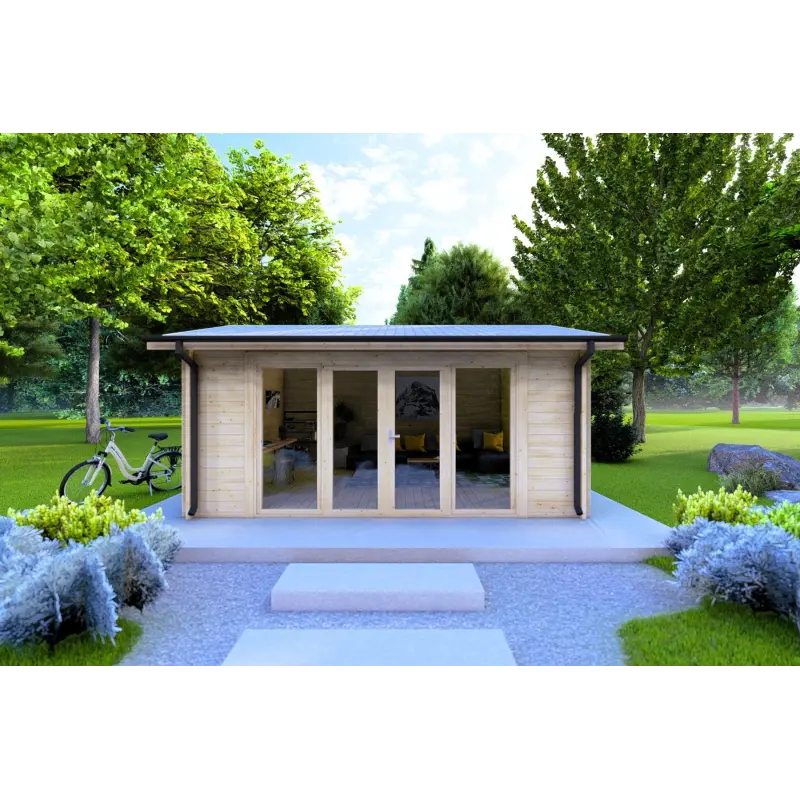 Gartenhaus Holz JESSICA 5x4, 44mm, Frontansicht