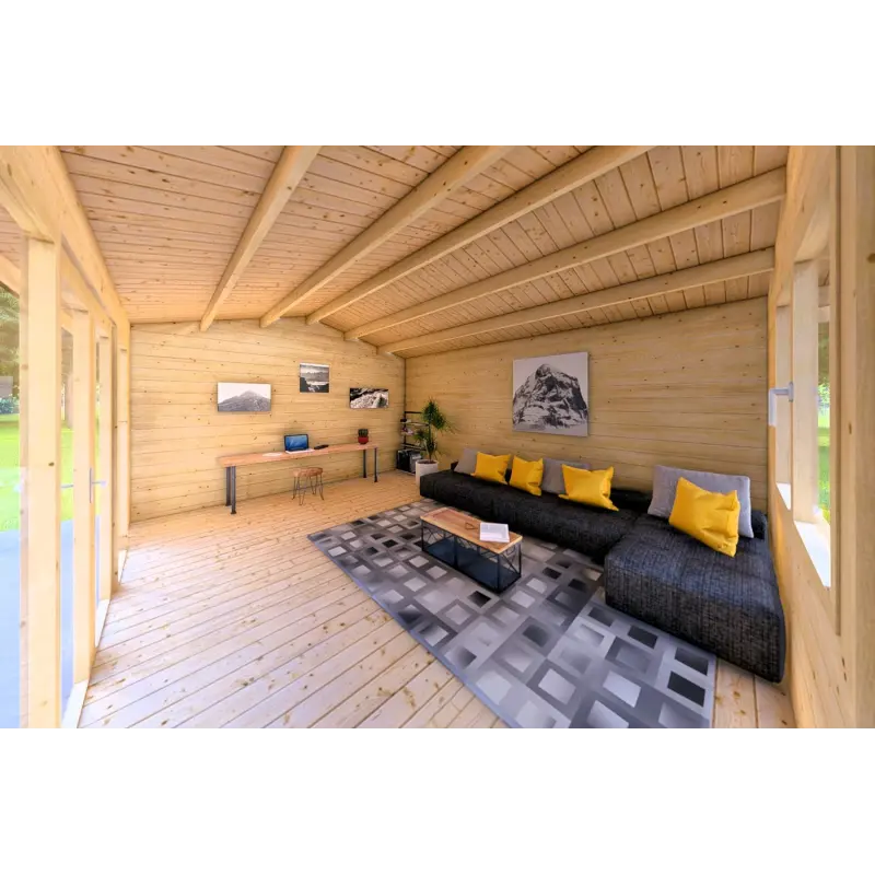 Gartenhaus Holz JESSICA 5x4, 44mm, Innenansicht