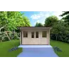 Moderne Gartenhaus AZZURRA 4x3, 44mm, Frontansicht