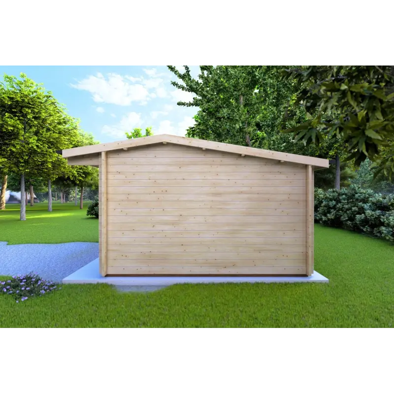 Moderne Gartenhaus AZZURRA 4x3, 44mm, rechte Seite