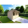 Moderne Gartenhaus AZZURRA 4x3, 44mm, linke Seite