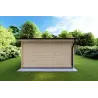 Moderne Gartenhaus AZZURRA 4x3, 44mm, Rückansicht