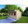 Gartenhaus Holz AZZURRA 4x4, 44mm, Frontansicht rechte Seite