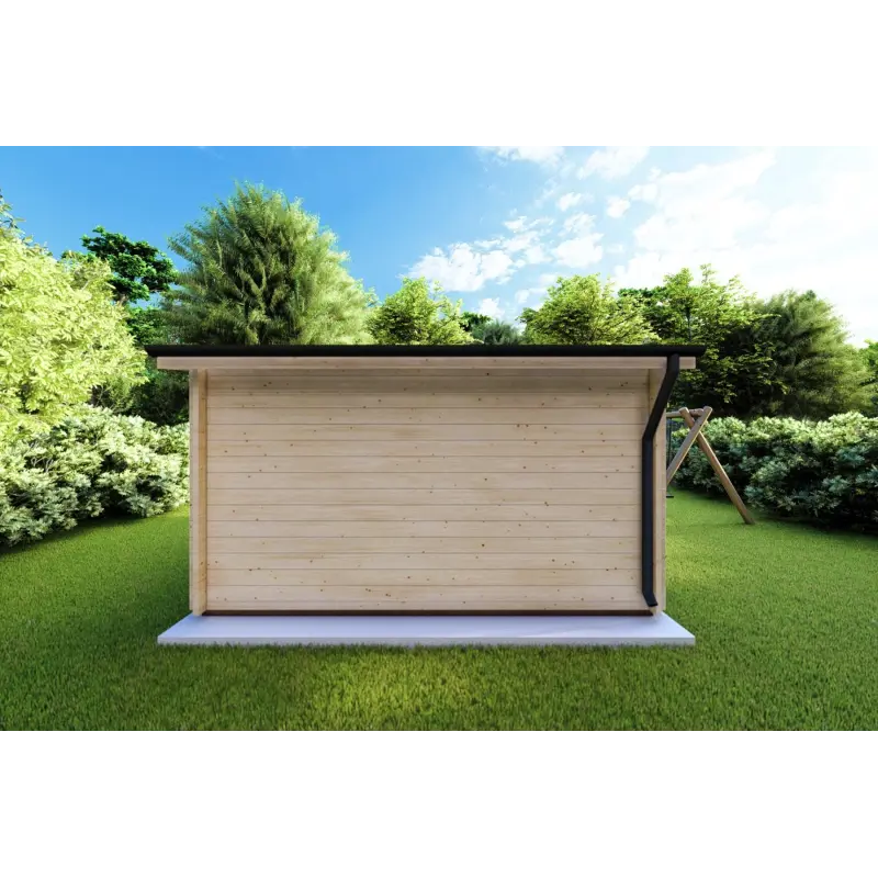 Gartenhaus Holz AZZURRA 4x4, 44mm, Rückansicht