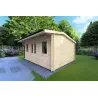Moderne Gartenhaus AZZURRA 5x4, 44mm, Frontansicht rechte Seite