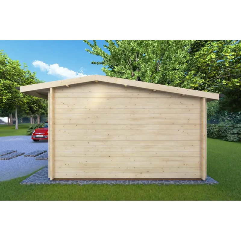 Moderne Gartenhaus AZZURRA 5x4, 44mm, rechte Seite