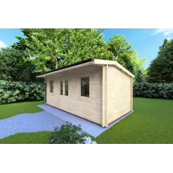 Gartenhaus Holz AZZURRA 6x3, 44mm, Frontansicht rechte Seite