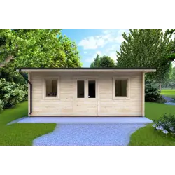 Gartenhaus Holz AZZURRA 6x3, 44mm, Frontansicht