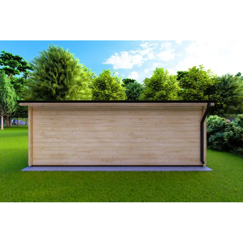 Gartenhaus Holz AZZURRA 6x3, 44mm, Rückansicht
