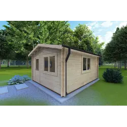 Moderne Gartenhaus ANNA 4x5, 44mm, Frontansicht rechte Seite
