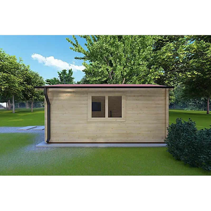 Moderne Gartenhaus ANNA 4x5, 44mm, rechte Seite