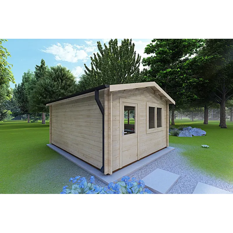 Moderne Gartenhaus ANNA 4x5, 44mm, linke Seite
