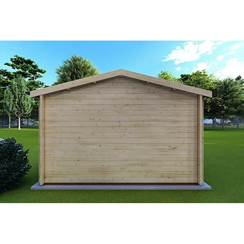 Moderne Gartenhaus ANNA 4x5, 44mm, Rückansicht