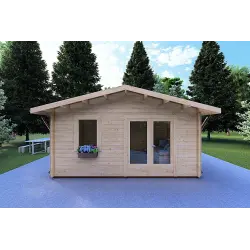 Gartenhaus Holz EMILY 5x3, 44mm, Frontansicht