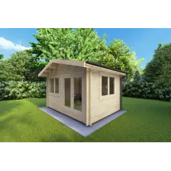 Gartenhaus Holz LELLA 4x3, 44mm, Frontansicht rechte Seite