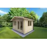 Gartenhaus Holz LELLA 4x3, 44mm, Frontansicht rechte Seite