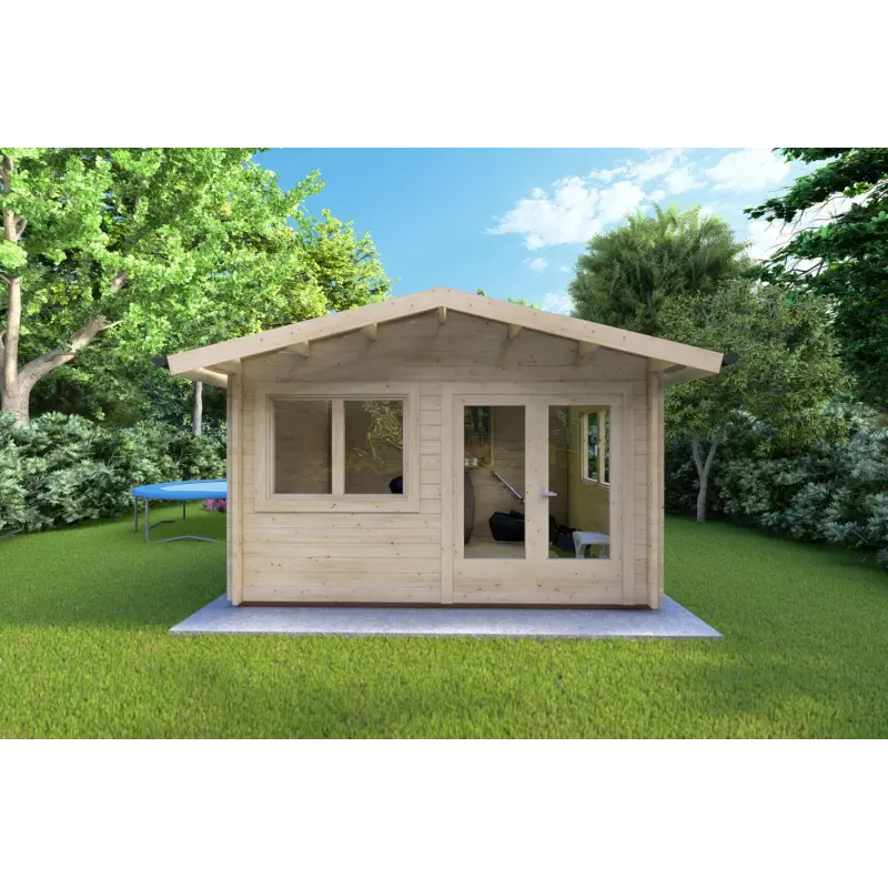 Gartenhaus Holz LELLA 4x3, 44mm, Frontansicht