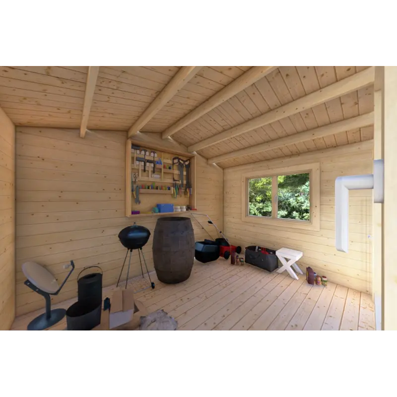 Gartenhaus Holz LELLA 4x3, 44mm, Innenansicht