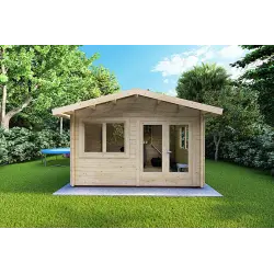 Moderne Gartenhaus LELLA 4x4, 44mm, Frontansicht