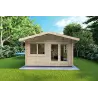 Moderne Gartenhaus LELLA 4x4, 44mm, Frontansicht