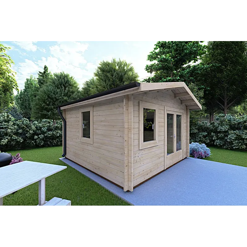 Moderne Gartenhaus LELLA 4x4, 44mm, linke Seite