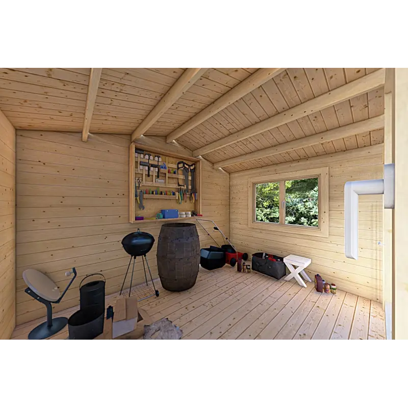Moderne Gartenhaus LELLA 4x4, 44mm, Innenansicht