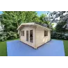 Gartenhaus LELLA 4x6, 44mm, Frontansicht rechte Seite