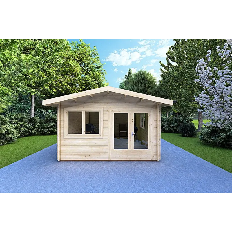 Gartenhaus LELLA 4x6, 44mm, Frontansicht