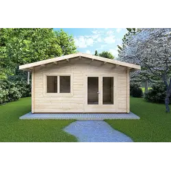 Moderne Gartenhaus LELLA 5x4, 44mm, Frontansicht