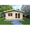 Moderne Gartenhaus LELLA 5x4, 44mm, Frontansicht