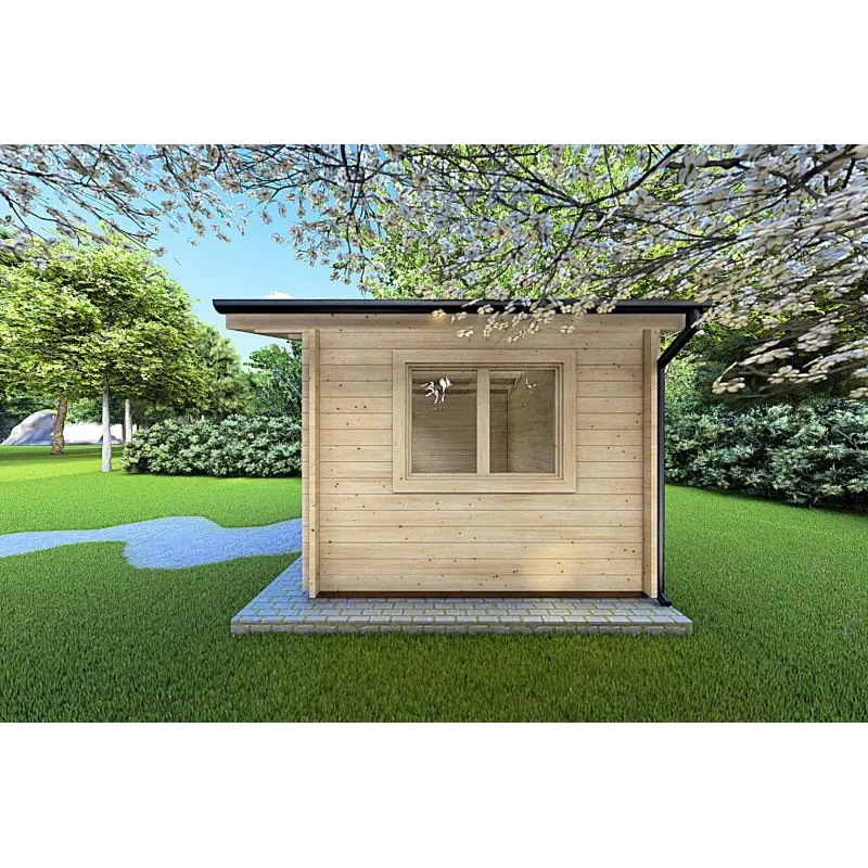 Moderne Gartenhaus LELLA 5x4, 44mm, rechte Seite