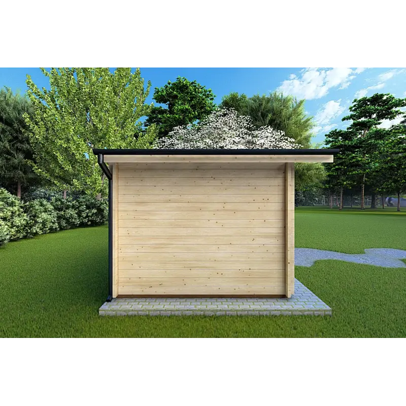 Moderne Gartenhaus LELLA 5x4, 44mm, linke Seite