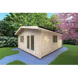Gartenhaus Holz LELLA 5x6, 44mm, Frontansicht rechte Seite