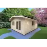 Gartenhaus Holz LELLA 5x6, 44mm, Frontansicht rechte Seite