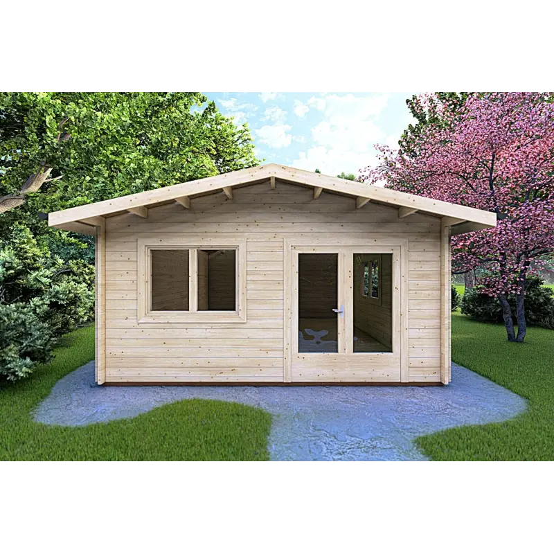 Gartenhaus Holz LELLA 5x6, 44mm, Frontansicht
