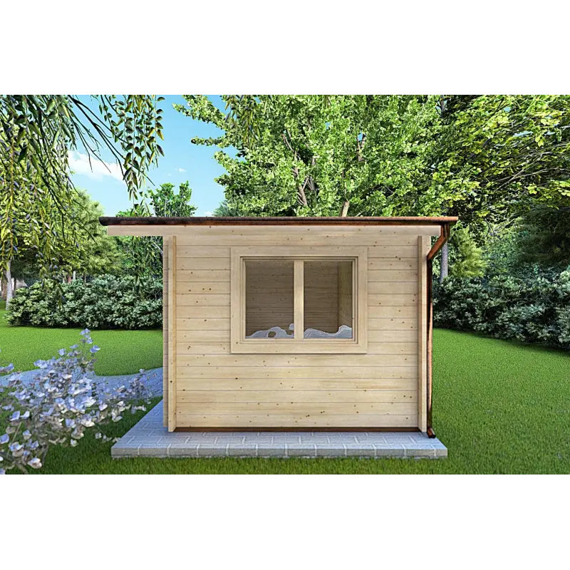 Moderne Gartenhaus LELLA 6x3, 44mm, rechte Seite