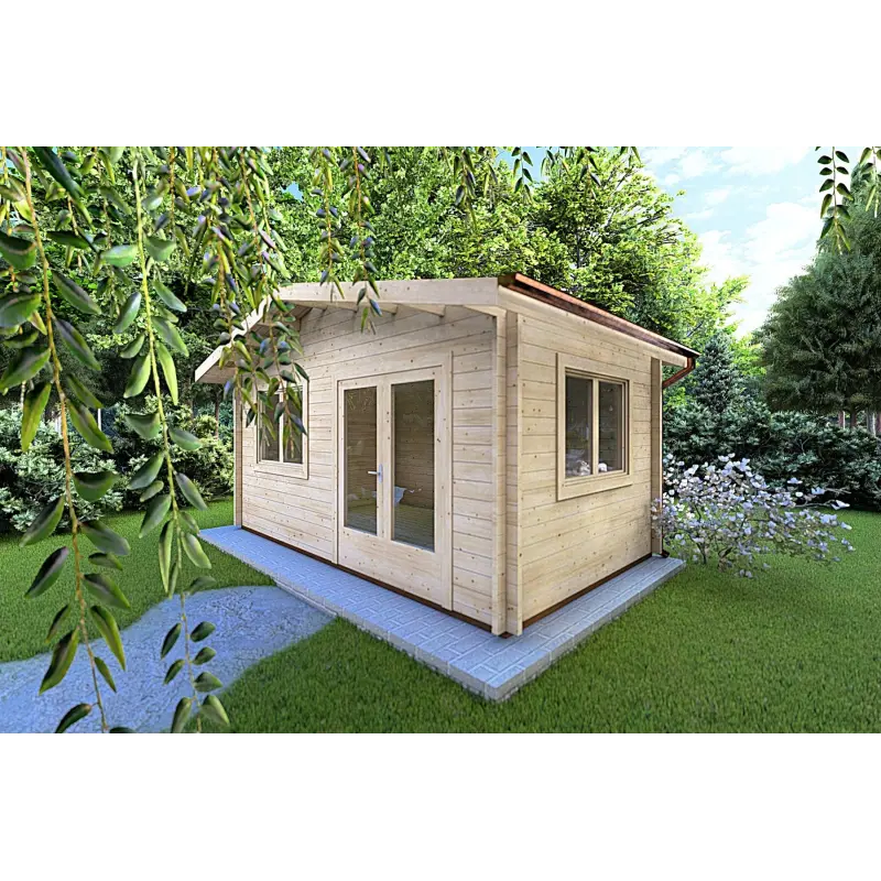 Gartenhaus Holz LELLA 6x4, 44mm, Frontansicht rechte Seite
