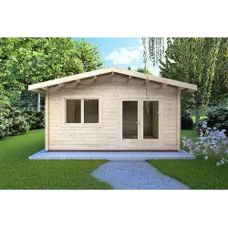 Gartenhaus Holz LELLA 6x4, 44mm, Frontansicht