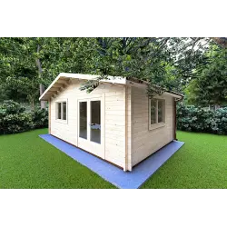 Moderne Gartenhaus LELLA 6x5, 44mm, Frontansicht