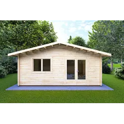 Moderne Gartenhaus LELLA 6x5, 44mm, Frontansicht